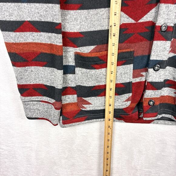 Junk Food Cardigan Sweater Mens XL Gray Red Fleece Aztec Southwestern Western - Picture 3 of 10